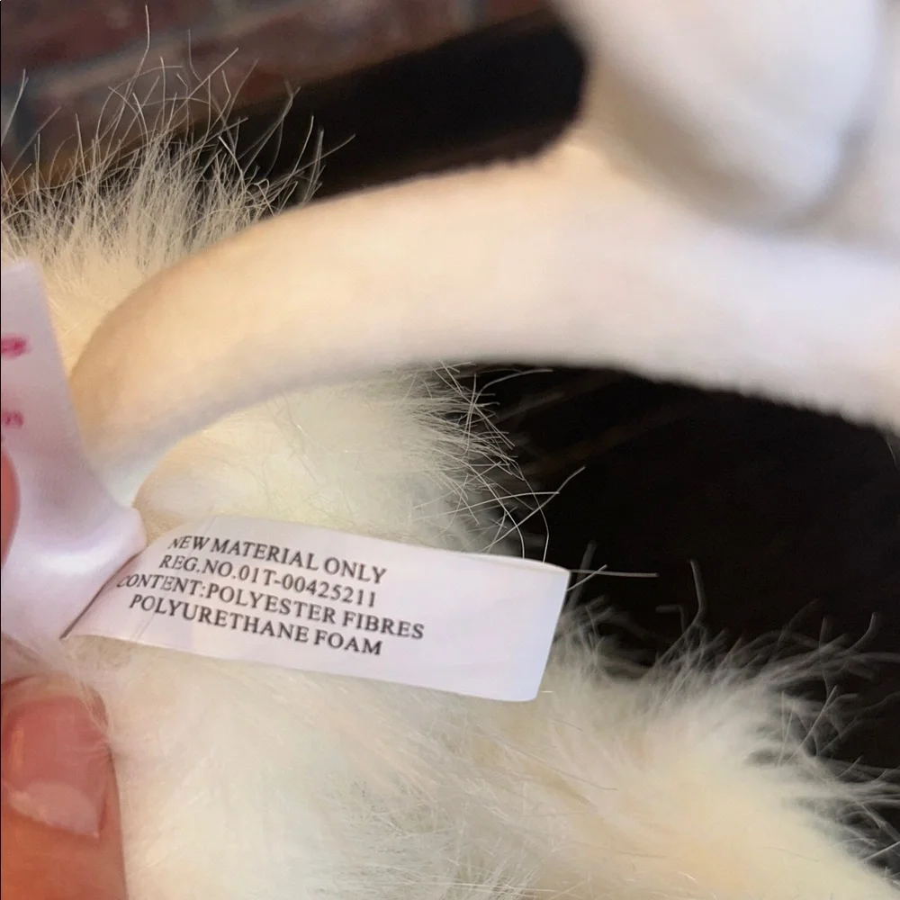 Justice For Girls Plush Unicorn Pompom Earmuffs white and gold NWOT